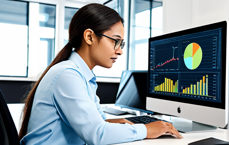 Data Analysis Professional**
"A professional data analyst working at a clean, modern desk. She is fully clothed in a modest business casual outfit, possibly with glasses. On her large monitor, data visualizations (charts, graphs) are clearly visible. The background includes a bright, open office space with other professionals working. safe for work, appropriate content, fully clothed, professional, perfect anatomy, correct proportions, natural pose, well-formed hands, proper finger count, natural body proportions, high quality"
**