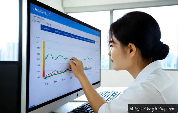 Home 15 정확한 데이터 예측을 위한 팁 - Photorealistic data analyst reviewing a clean forecasting dashboard on a large desktop monitor, subt...